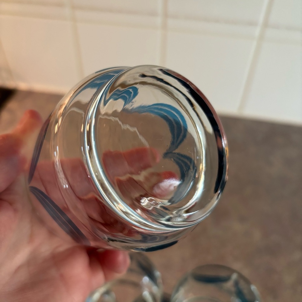 60/70's Lowball Glasses - 6 - Aqua Glassware - 60's Barcart Glasses - Barware - Picture 4 of 9